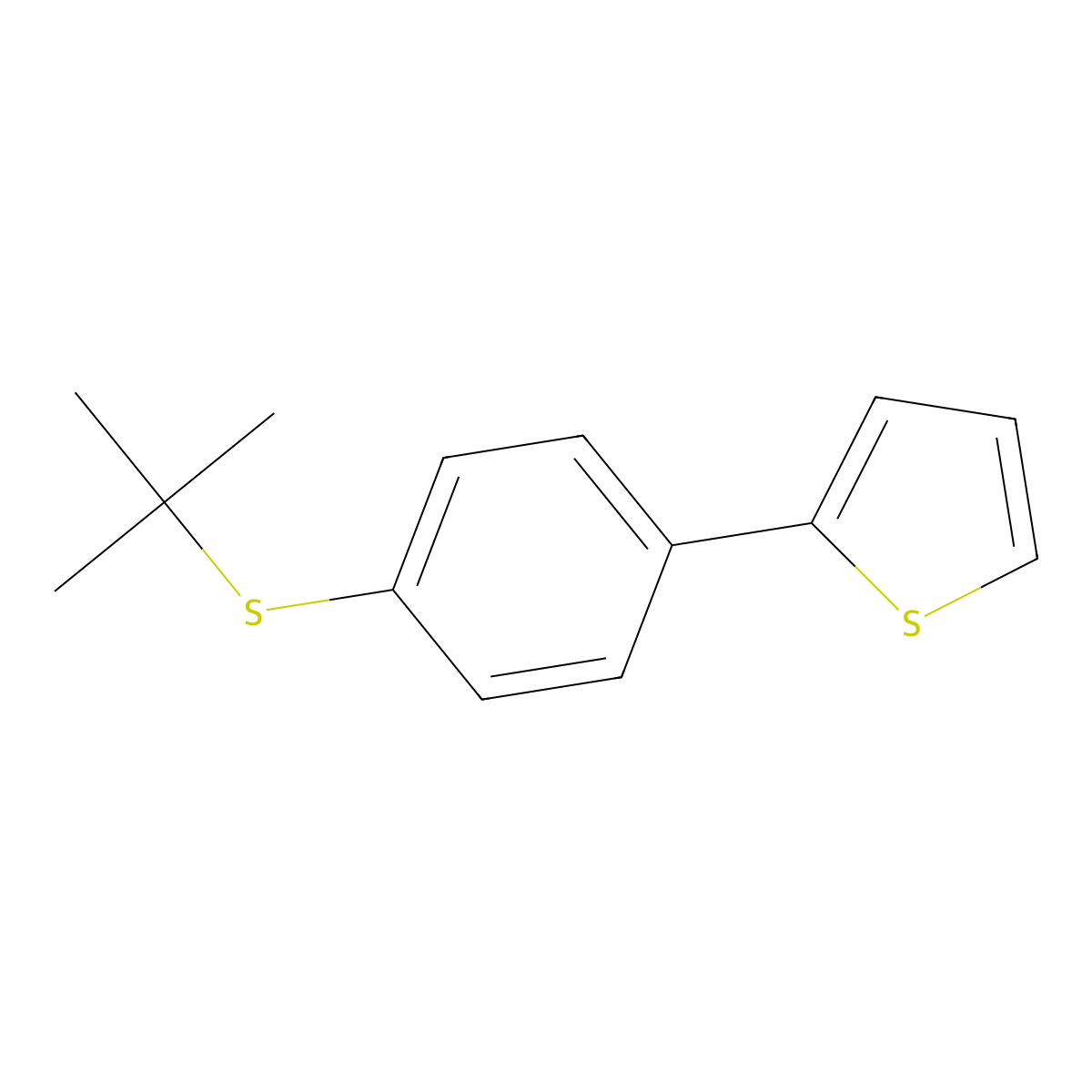 2-[4-(tert-Butylsulfanyl)phenyl]thiophene molecular structure, CAS 756899-88-4