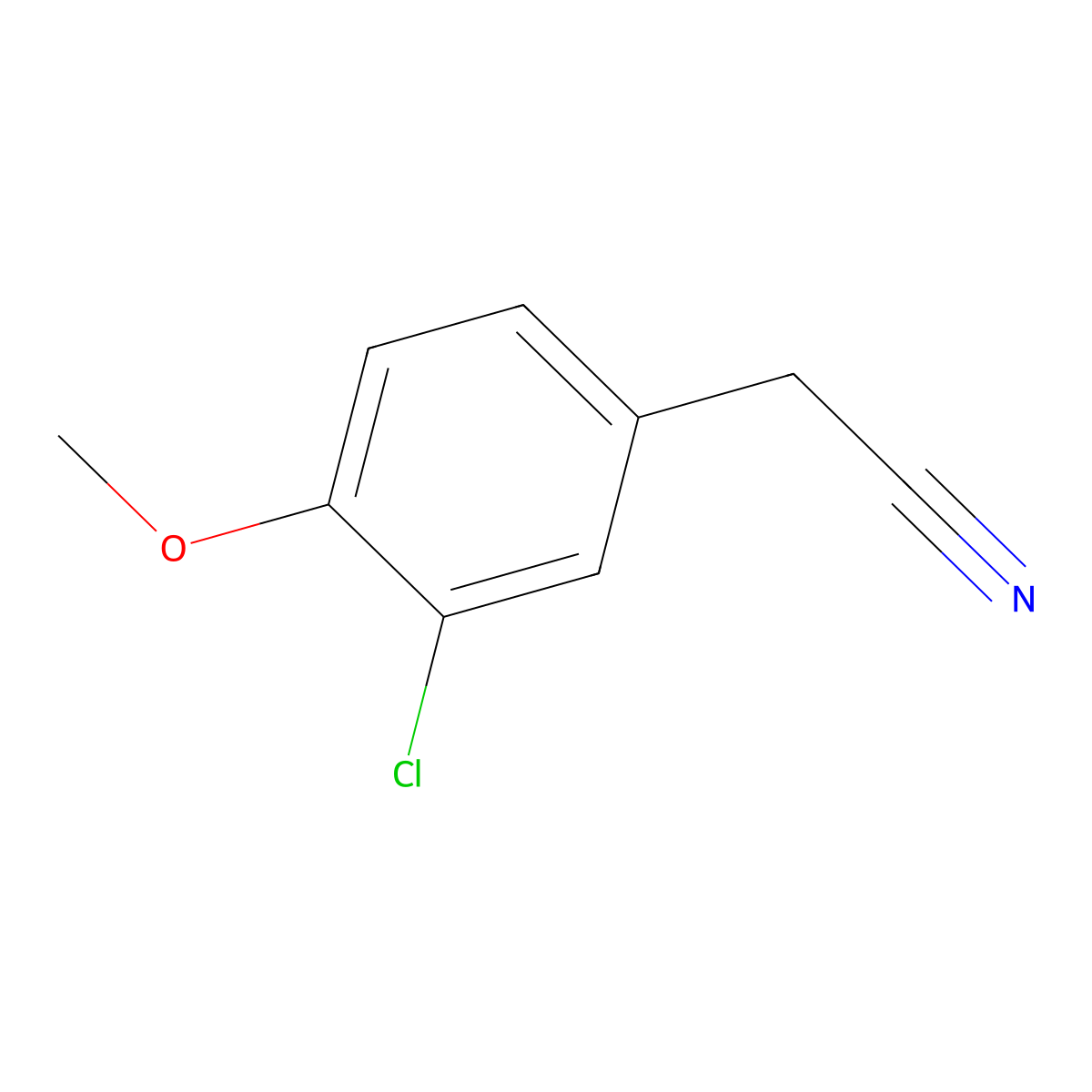 2-(3-Chloro-4-methoxyphenyl)acetonitrile molecular structure, CAS 7569-58-6