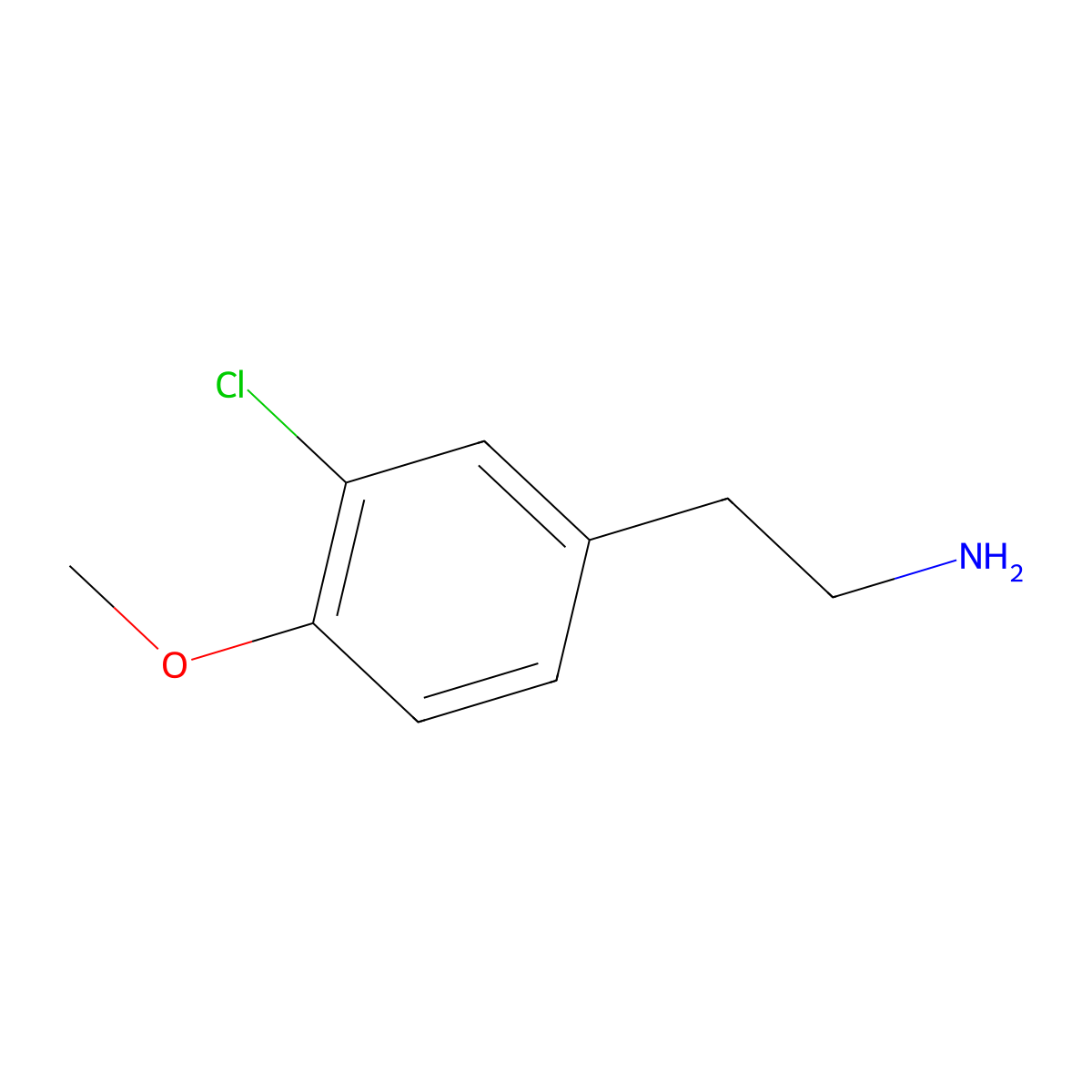 2-(3-Chloro-4-methoxyphenyl)ethan-1-amine molecular structure, CAS 7569-87-1
