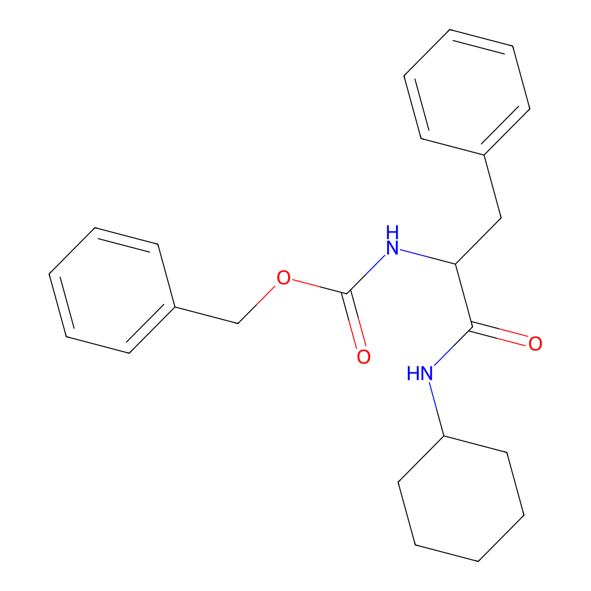 Benzyl N-[1-(cyclohexylcarbamoyl)-2-phenylethyl]carbamate molecular structure, CAS 75690-74-3
