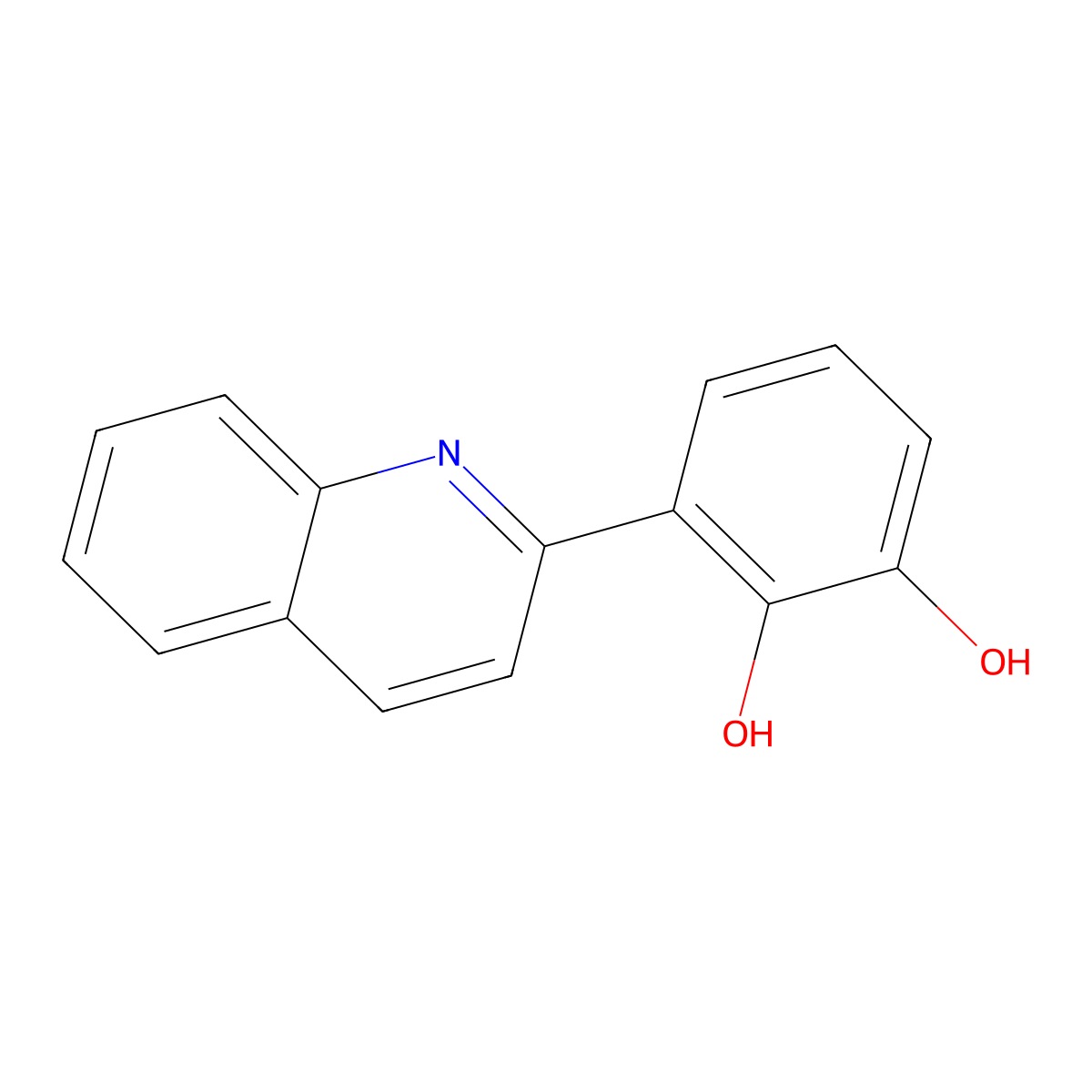 3-(Quinolin-2-YL)benzene-1,2-diol molecular structure, CAS 756900-91-1