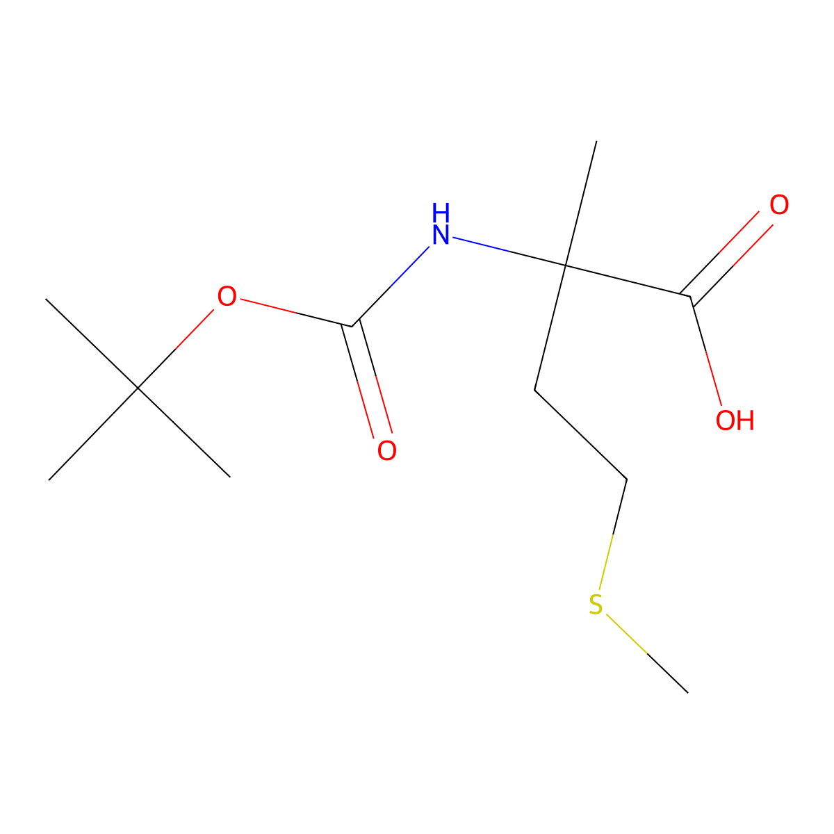 Boc-alpha-methyl-DL-methionine molecular structure, CAS 75691-21-3
