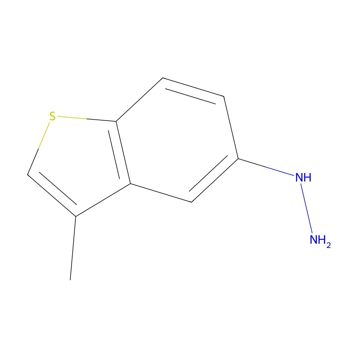 (3-Methyl-1-benzothiophen-5-yl)hydrazine molecular structure, CAS 75696-76-3
