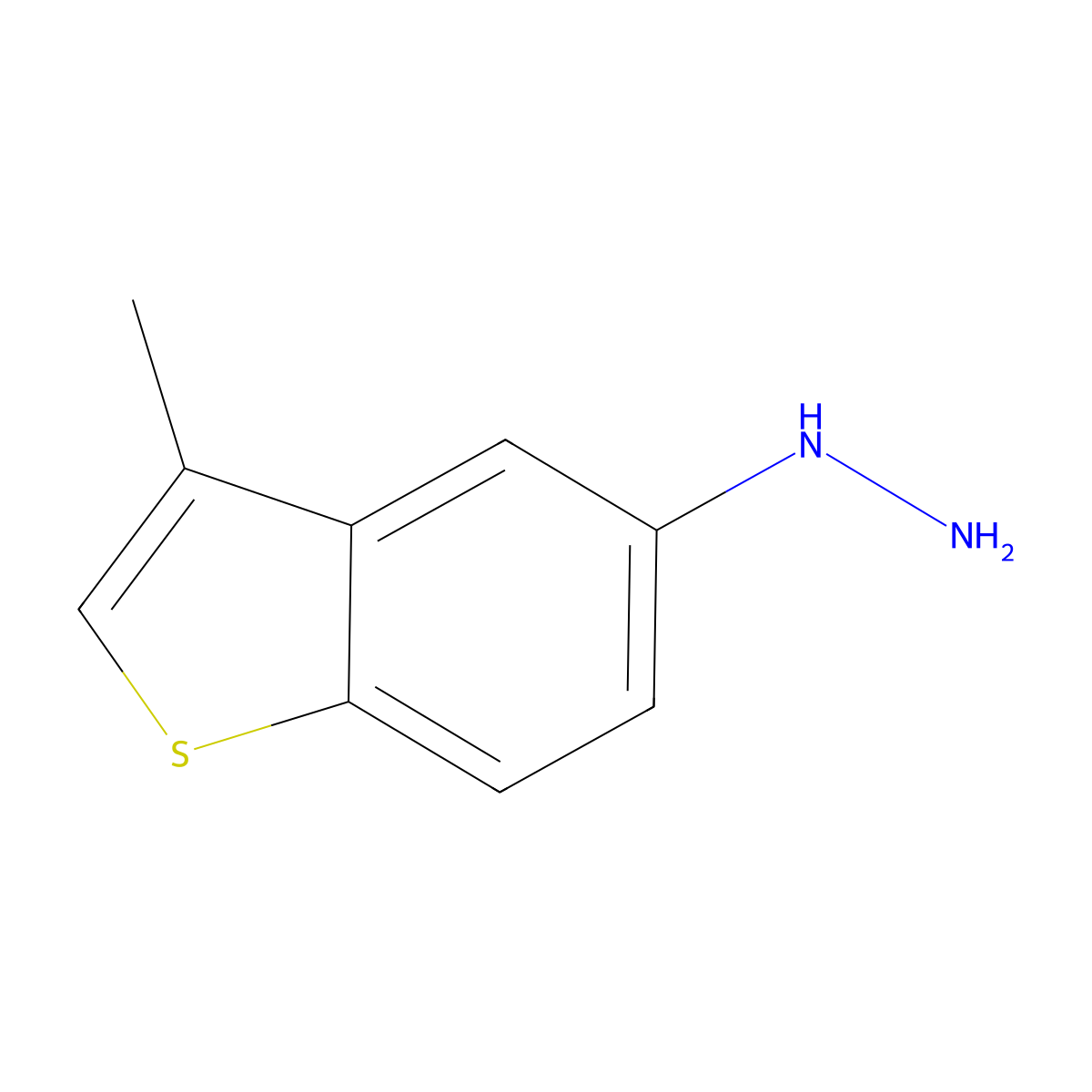 (3-Methyl-1-benzothiophen-5-yl)hydrazine molecular structure, CAS 75696-76-3