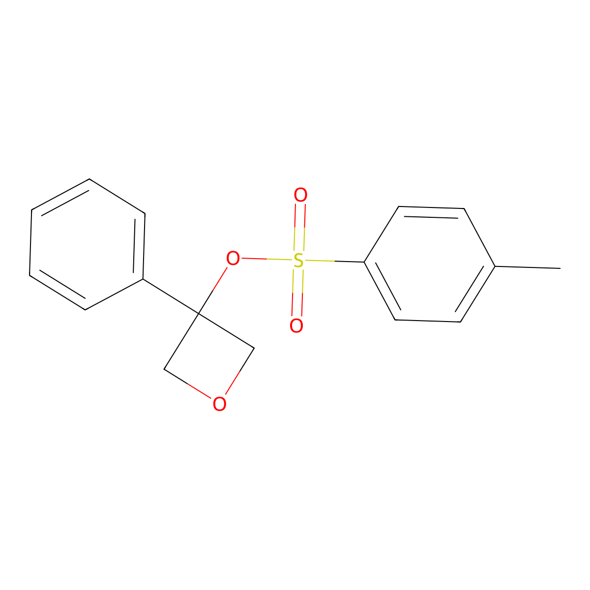 3-Phenyloxetan-3-yl 4-methylbenzene-1-sulfonate molecular structure, CAS 75700-21-9