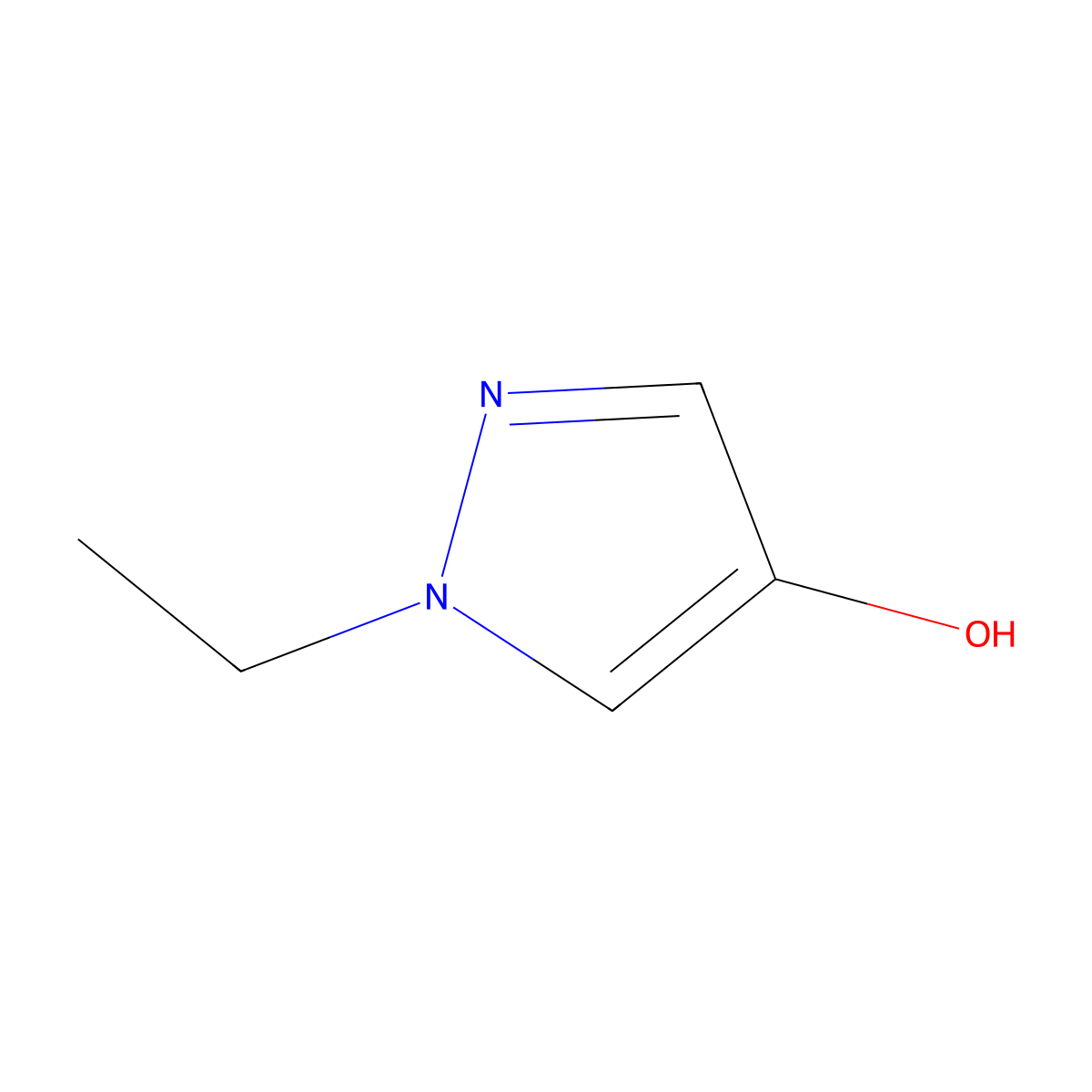 1-ethyl-1H-pyrazol-4-ol molecular structure, CAS 75702-85-1