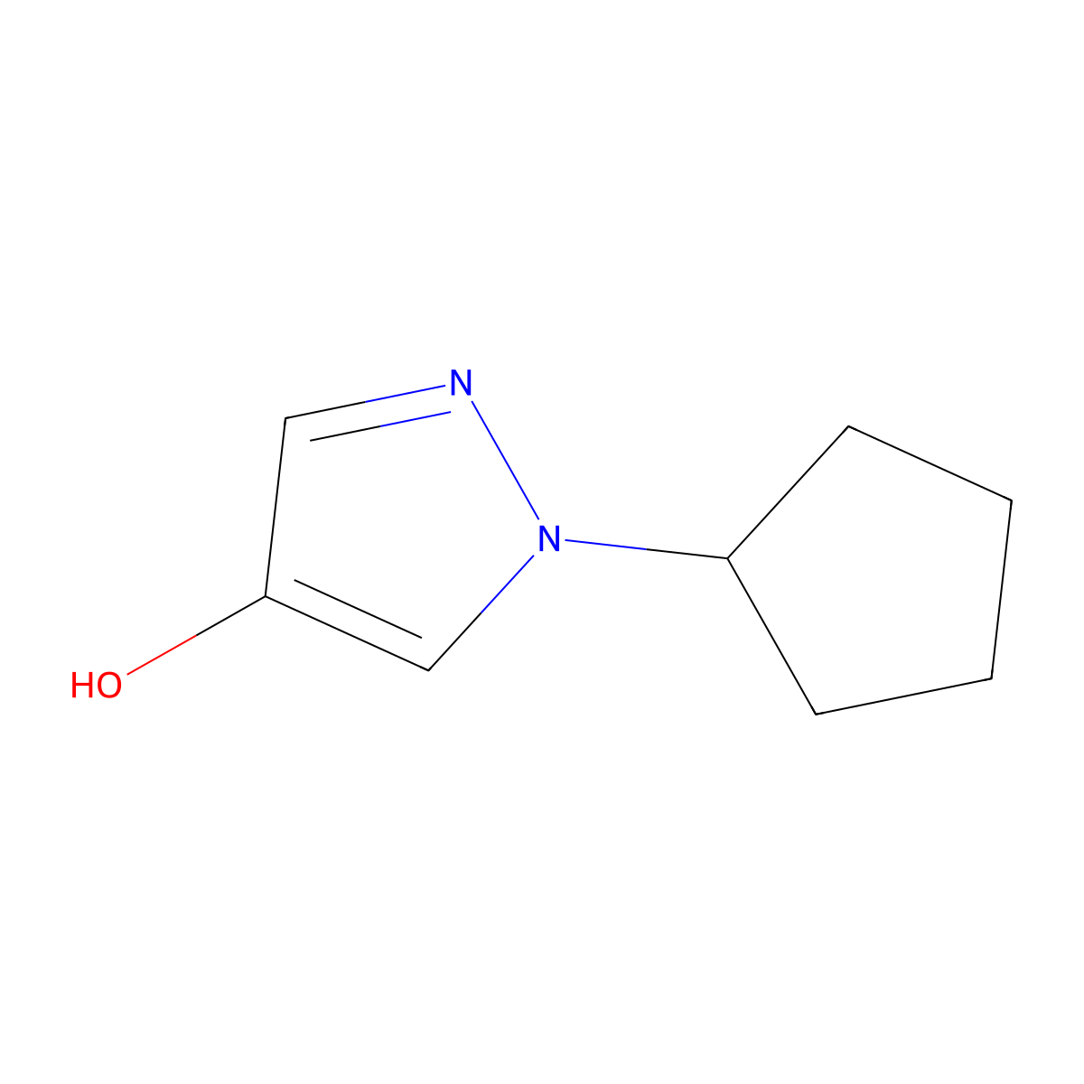 1-Cyclopentylpyrazol-4-ol molecular structure, CAS 75702-86-2