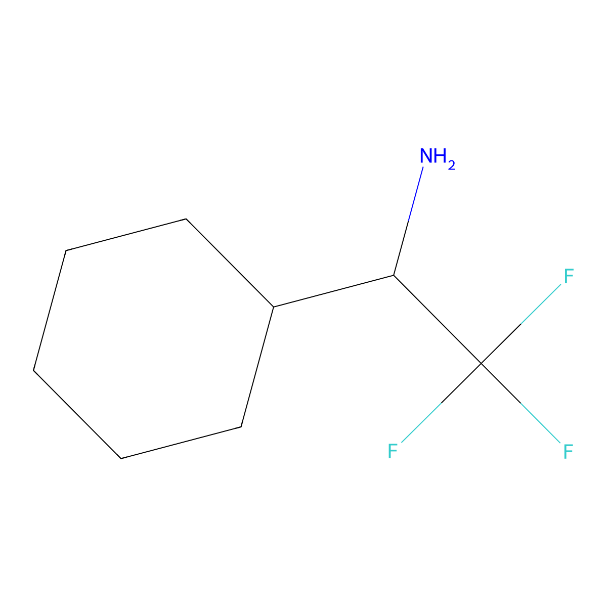(r)-1-Cyclohexyl-2,2,2-trifluoroethan-1-amine molecular structure, CAS 75703-11-6