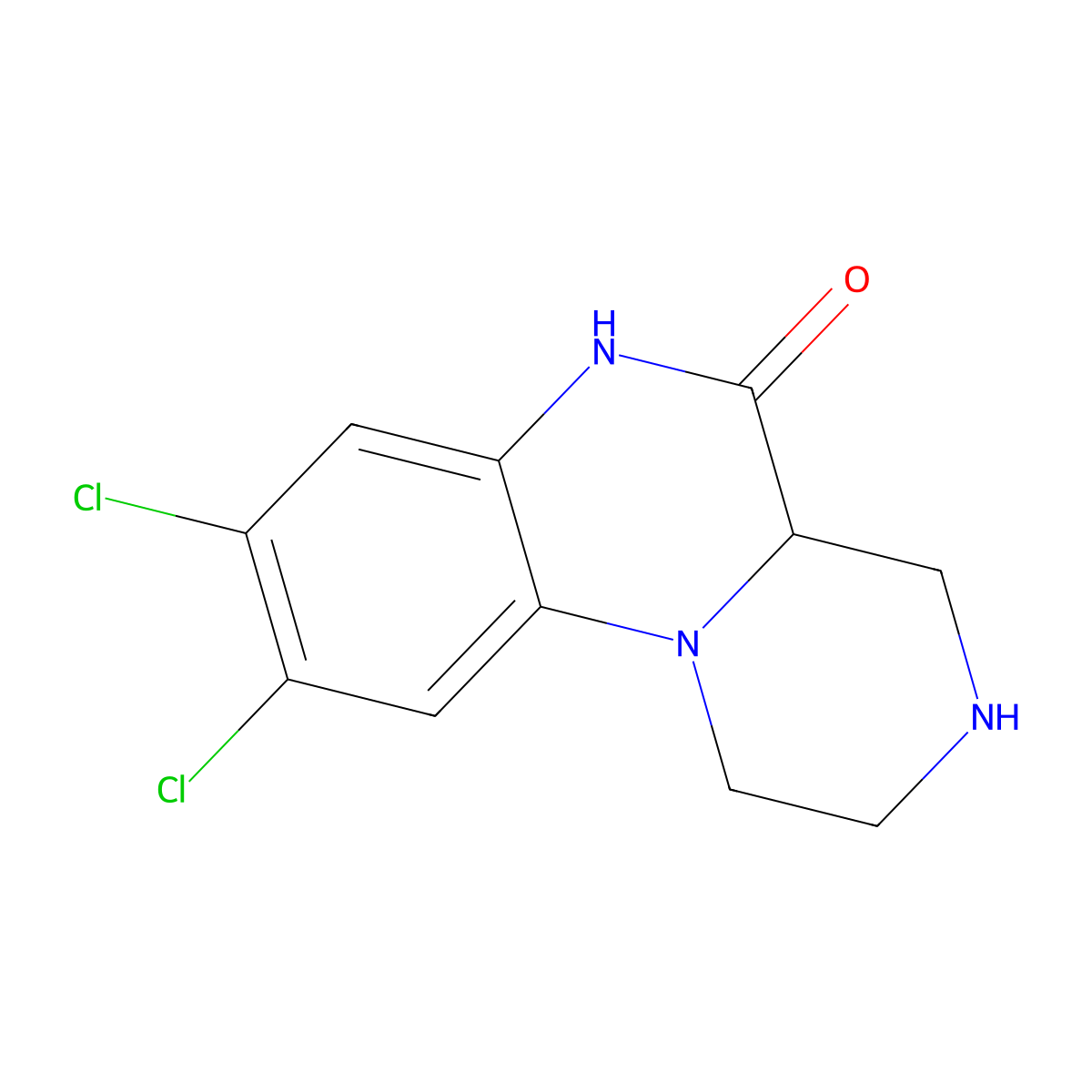 8,9-dichloro-2,3,4,4a-tetrahydro-1H-pyrazino(1,2-a)quinoxalin-5(6H)-one molecular structure, CAS 75704-24-4