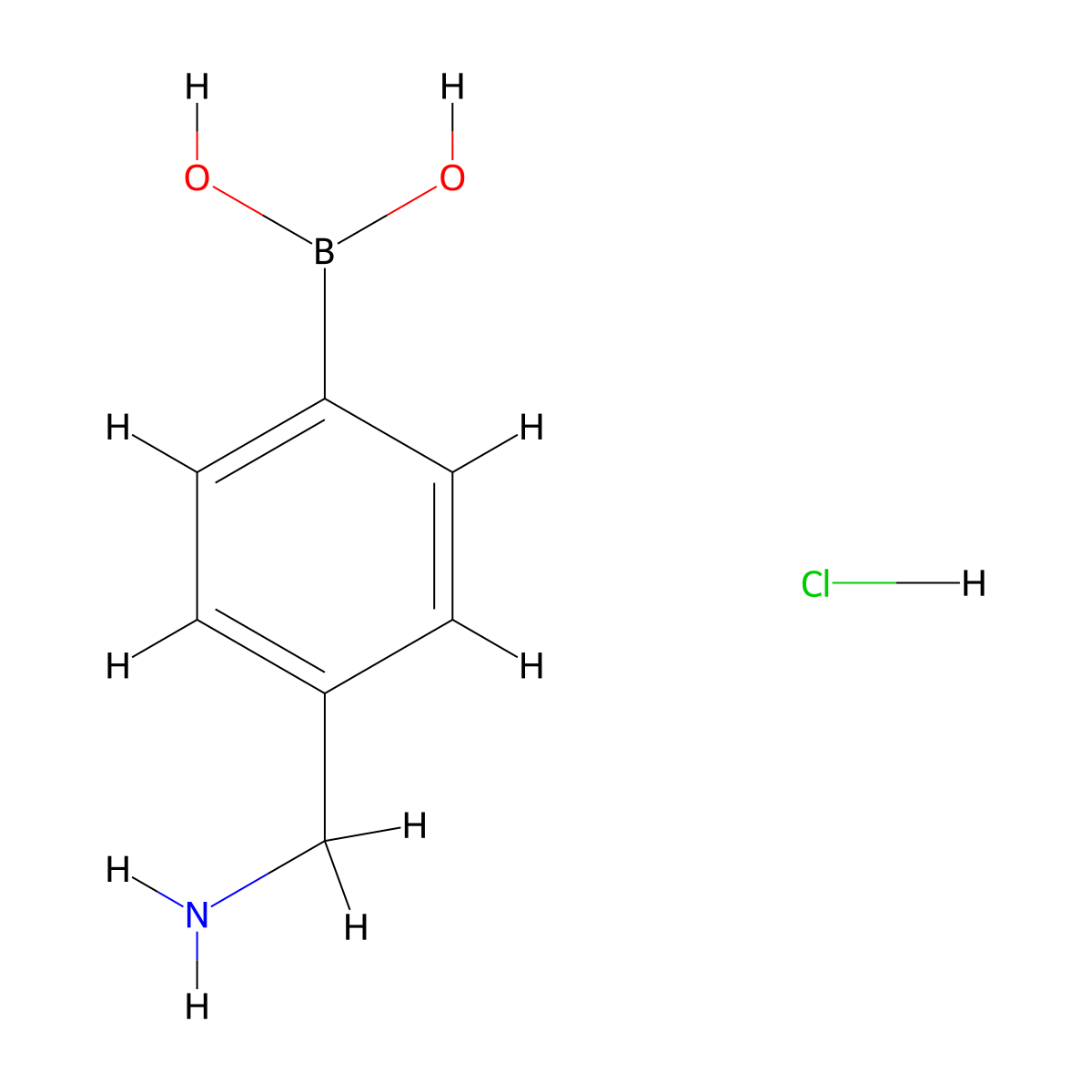4-(Aminomethyl)benzeneboronic acid hydrochloride molecular structure, CAS 75705-21-4