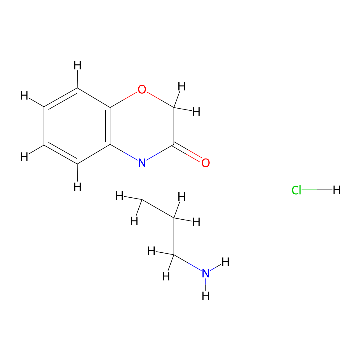 4-(3-aminopropyl)-3,4-dihydro-2H-1,4-benzoxazin-3-one hydrochloride molecular structure, CAS 75708-27-9