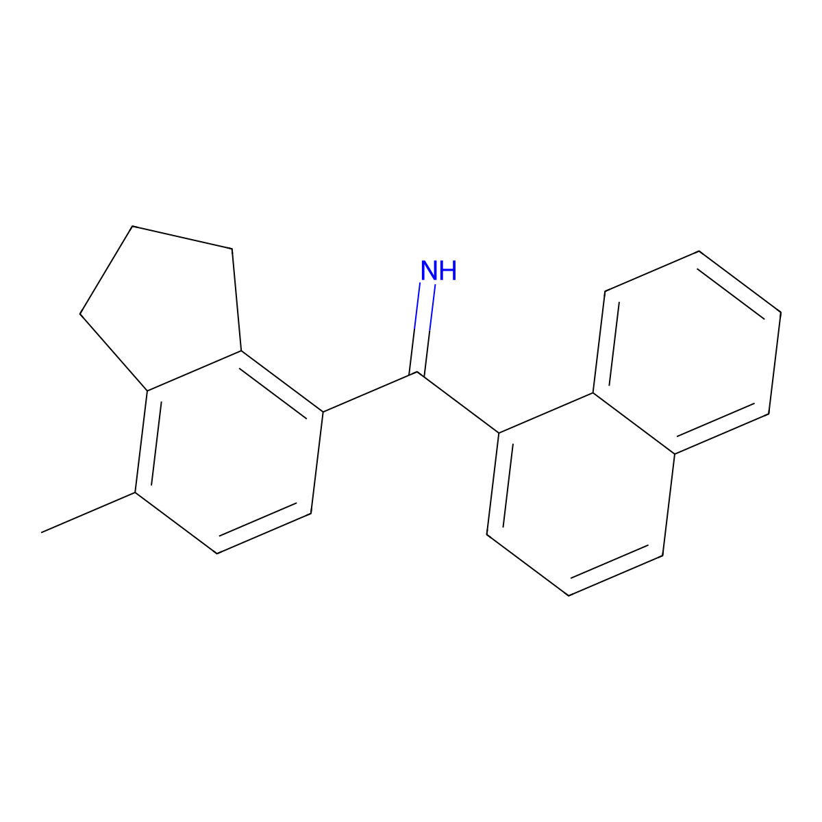 (7-methyl-2,3-dihydro-1H-inden-4-yl)-naphthalen-1-ylmethanimine molecular structure, CAS 757133-29-2
