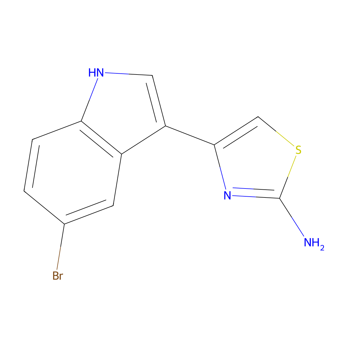 4-(5-bromo-1H-indol-3-yl)-1,3-thiazol-2-amine molecular structure, CAS 757134-03-5
