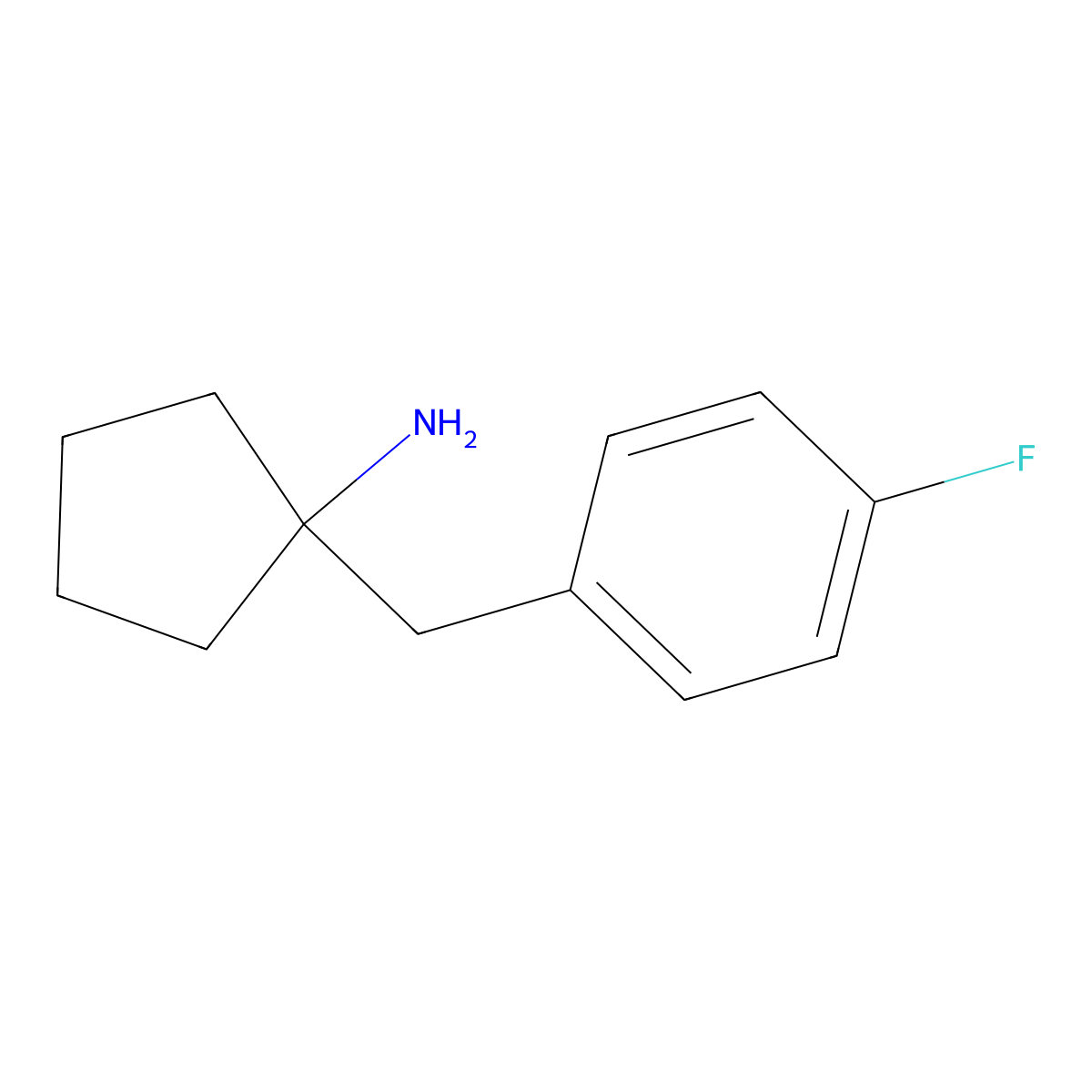 1-((4-Fluorophenyl)methyl)cyclopentan-1-amine molecular structure, CAS 757136-24-6