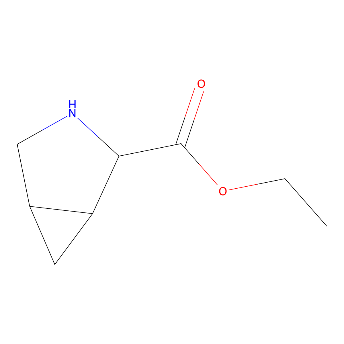 Ethyl 3-azabicyclo[3.1.0]hexane-2-carboxylate molecular structure, CAS 75715-99-0