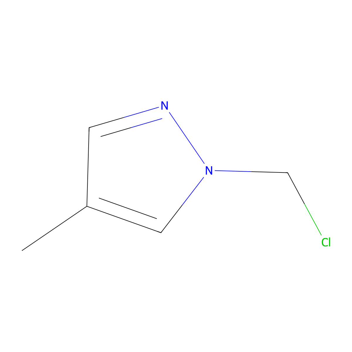 1-(chloromethyl)-4-methyl-1H-pyrazole molecular structure, CAS 757152-30-0