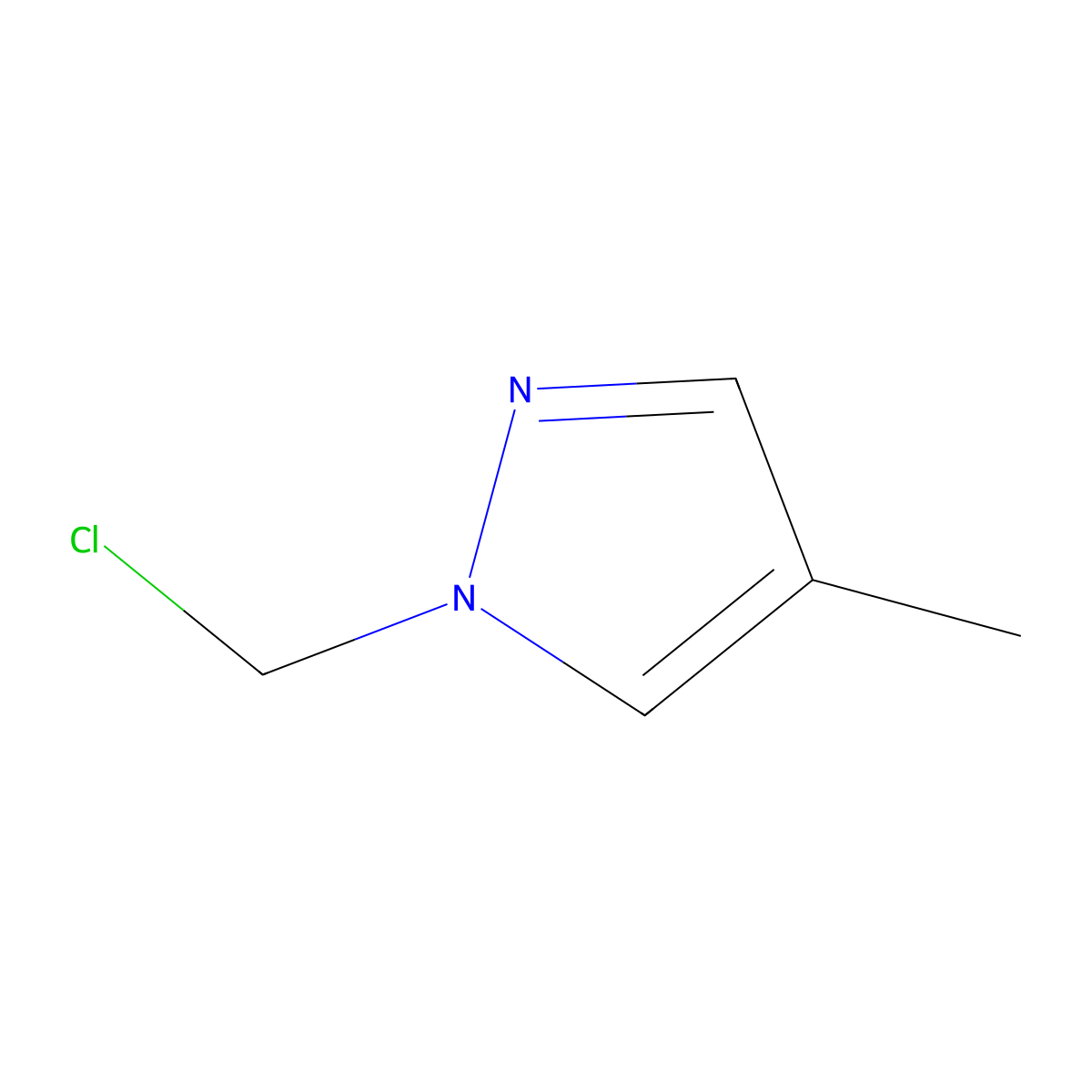 1-(chloromethyl)-4-methyl-1H-pyrazole molecular structure, CAS 757152-30-0