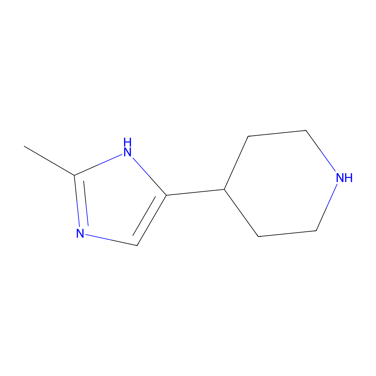 4-(2-methyl-1H-imidazol-5-yl)piperidine molecular structure, CAS 757159-24-3