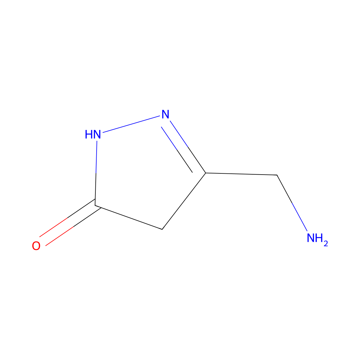 5-(Aminomethyl)-2,4-dihydro-3H-pyrazol-3-one molecular structure, CAS 757161-05-0