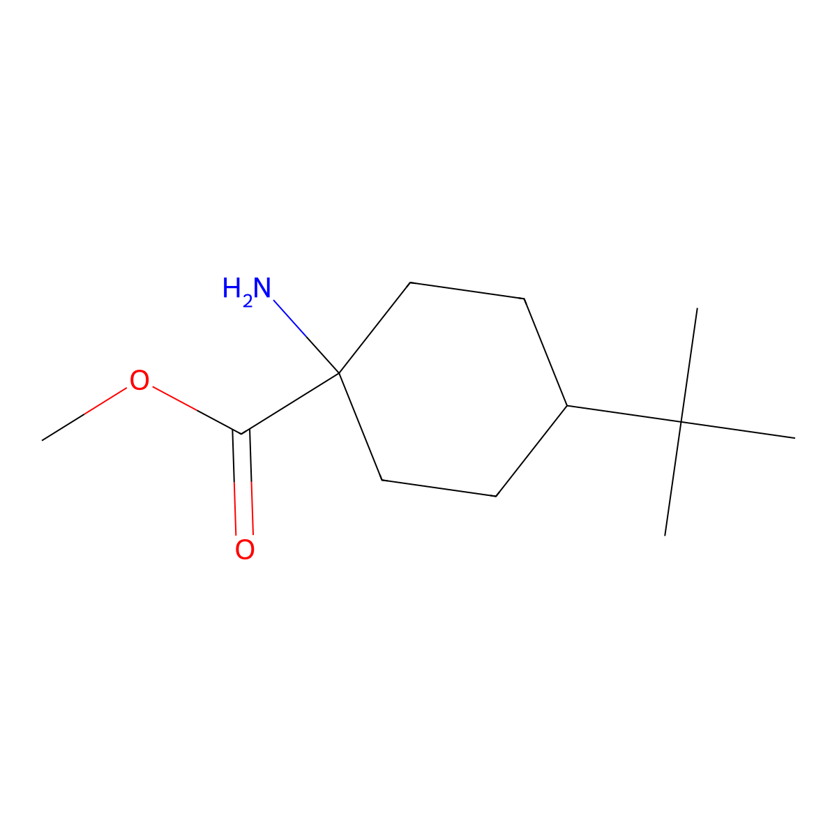 Methyl 1-amino-4-tert-butylcyclohexane-1-carboxylate molecular structure, CAS 757169-54-3