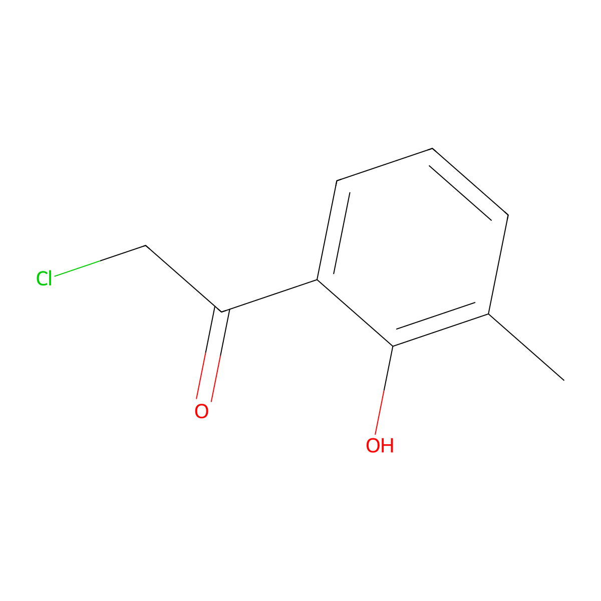 2-Chloro-1-(2-hydroxy-3-methylphenyl)ethan-1-one molecular structure, CAS 75717-51-0