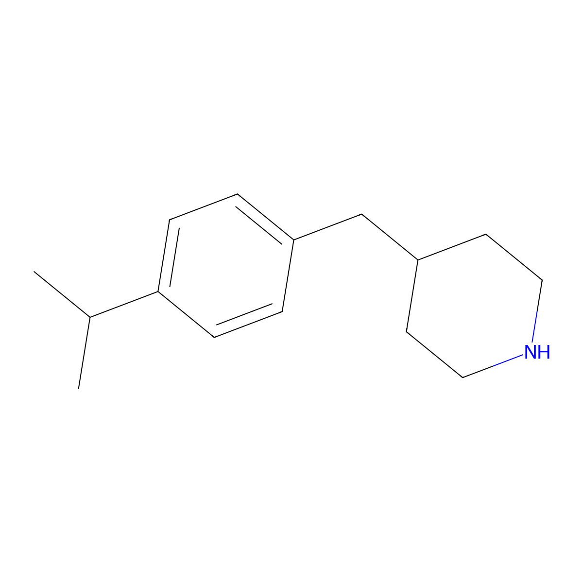 4-{[4-(Propan-2-yl)phenyl]methyl}piperidine molecular structure, CAS 757173-05-0