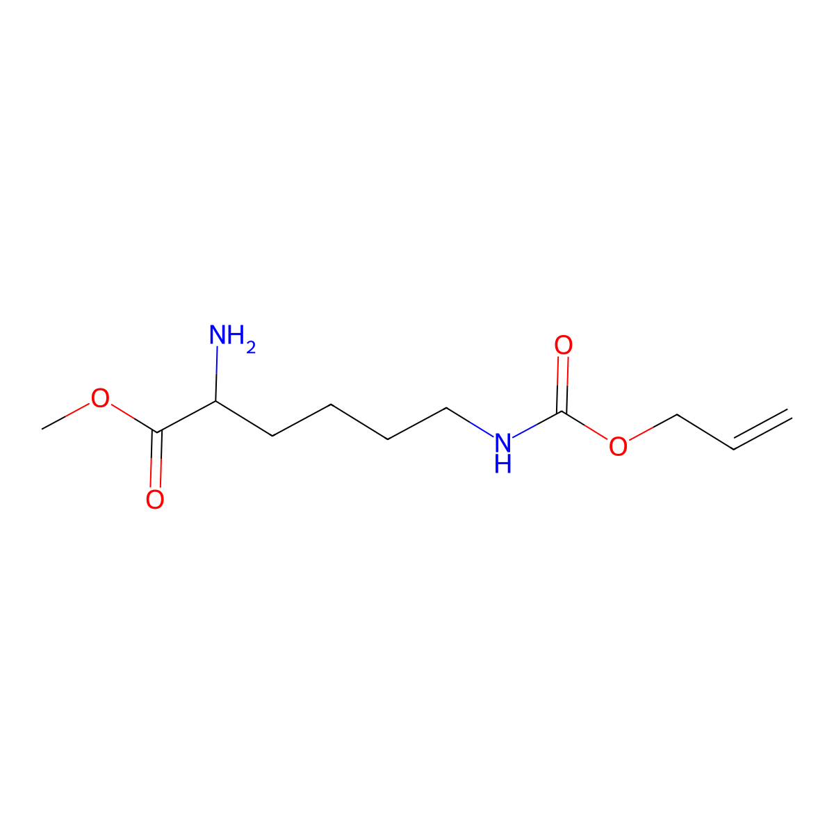 methyl (2S)-2-amino-6-{[(prop-2-en-1-yloxy)carbonyl]amino}hexanoate molecular structure, CAS 757173-85-6