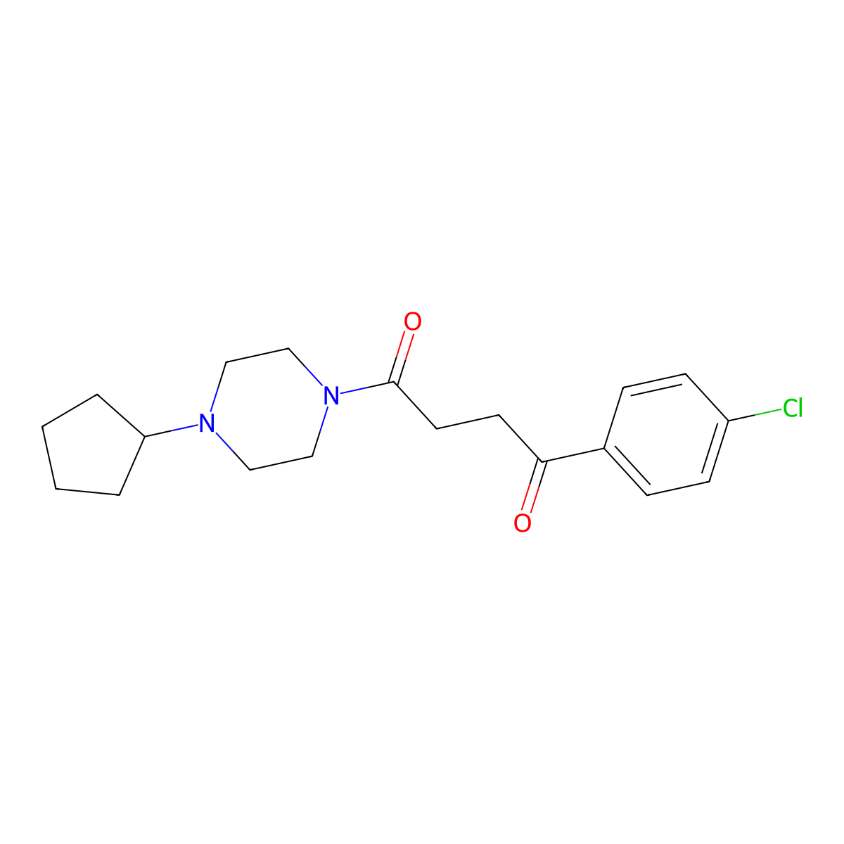 Piperazine, 1-(4-(4-chlorophenyl)-1,4-dioxobutyl)-4-cyclopentyl- molecular structure, CAS 757183-18-9