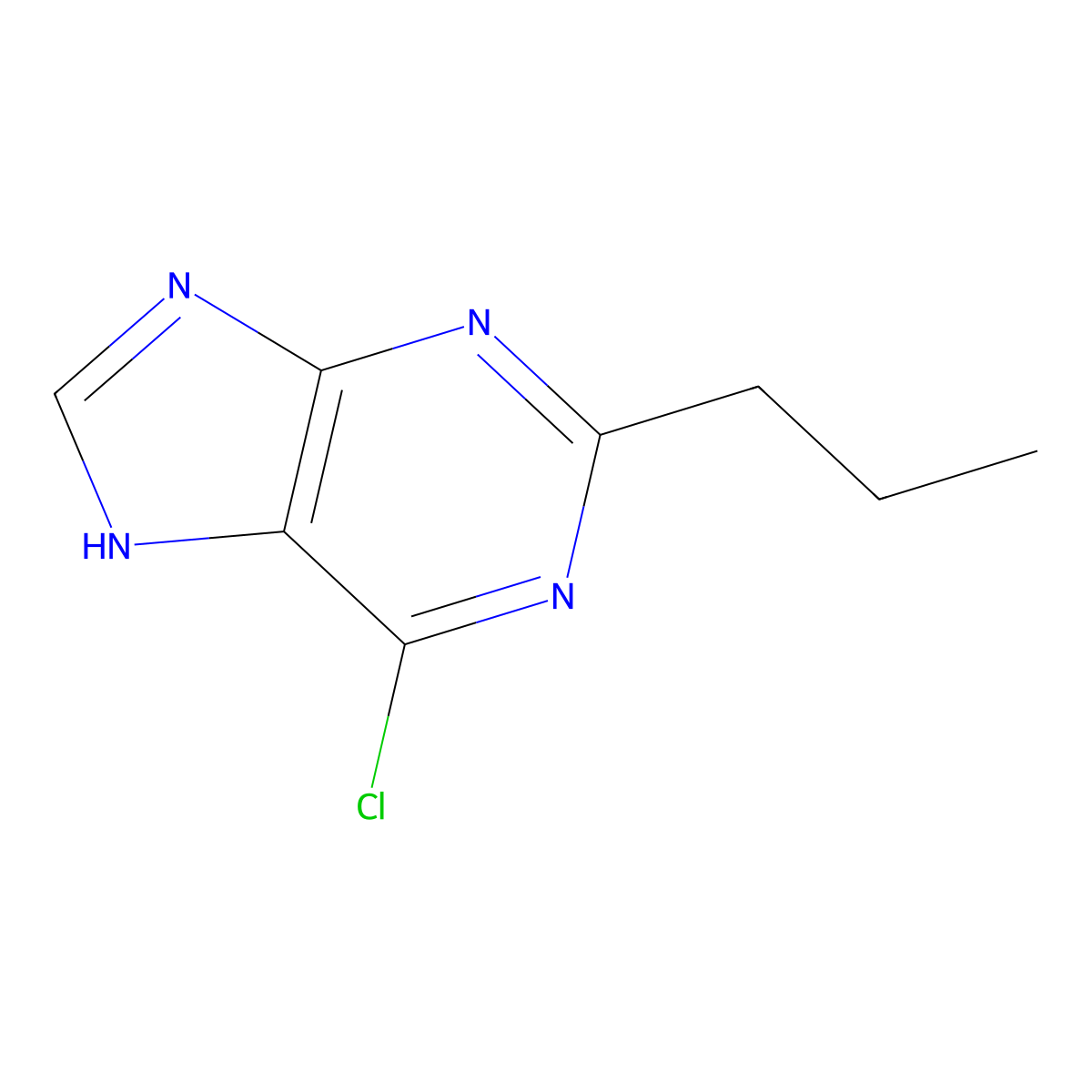 6-Chloro-2-propyl-9H-purine molecular structure, CAS 757184-60-4