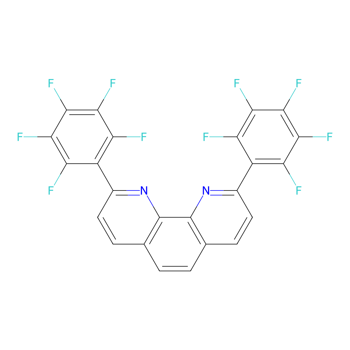 2,9-Bis(perfluorophenyl)-1,10-phenanthroline molecular structure, CAS 757191-46-1