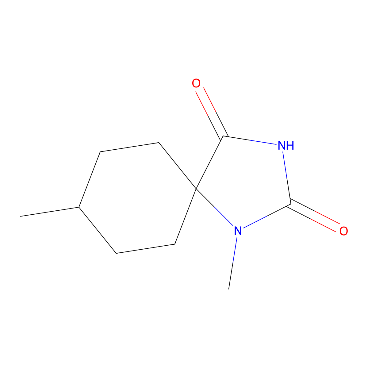 1,8-Dimethyl-1,3-diazaspiro[4.5]decane-2,4-dione molecular structure, CAS 757192-65-7