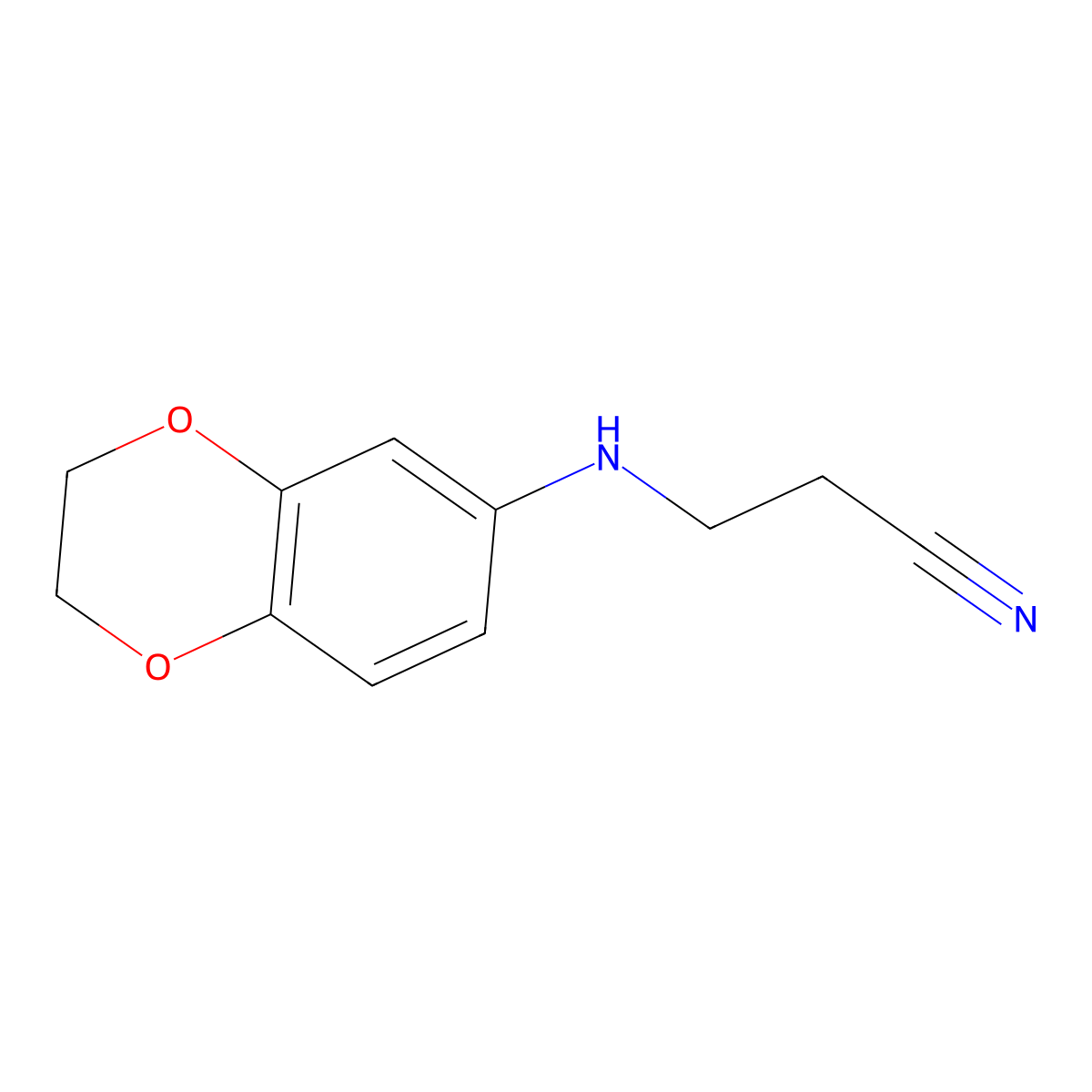 3-[(2,3-Dihydro-1,4-benzodioxin-6-yl)amino]propanenitrile molecular structure, CAS 757192-66-8