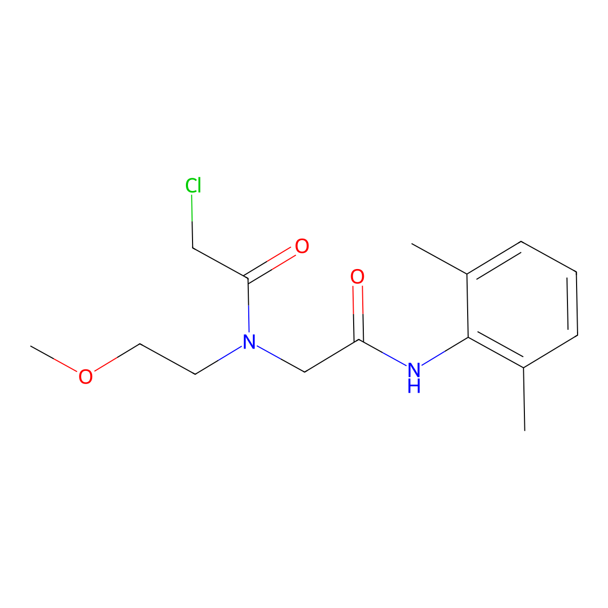 2-chloro-N-(((2,6-dimethylphenyl)carbamoyl)methyl)-N-(2-methoxyethyl)acetamide molecular structure, CAS 757192-68-0