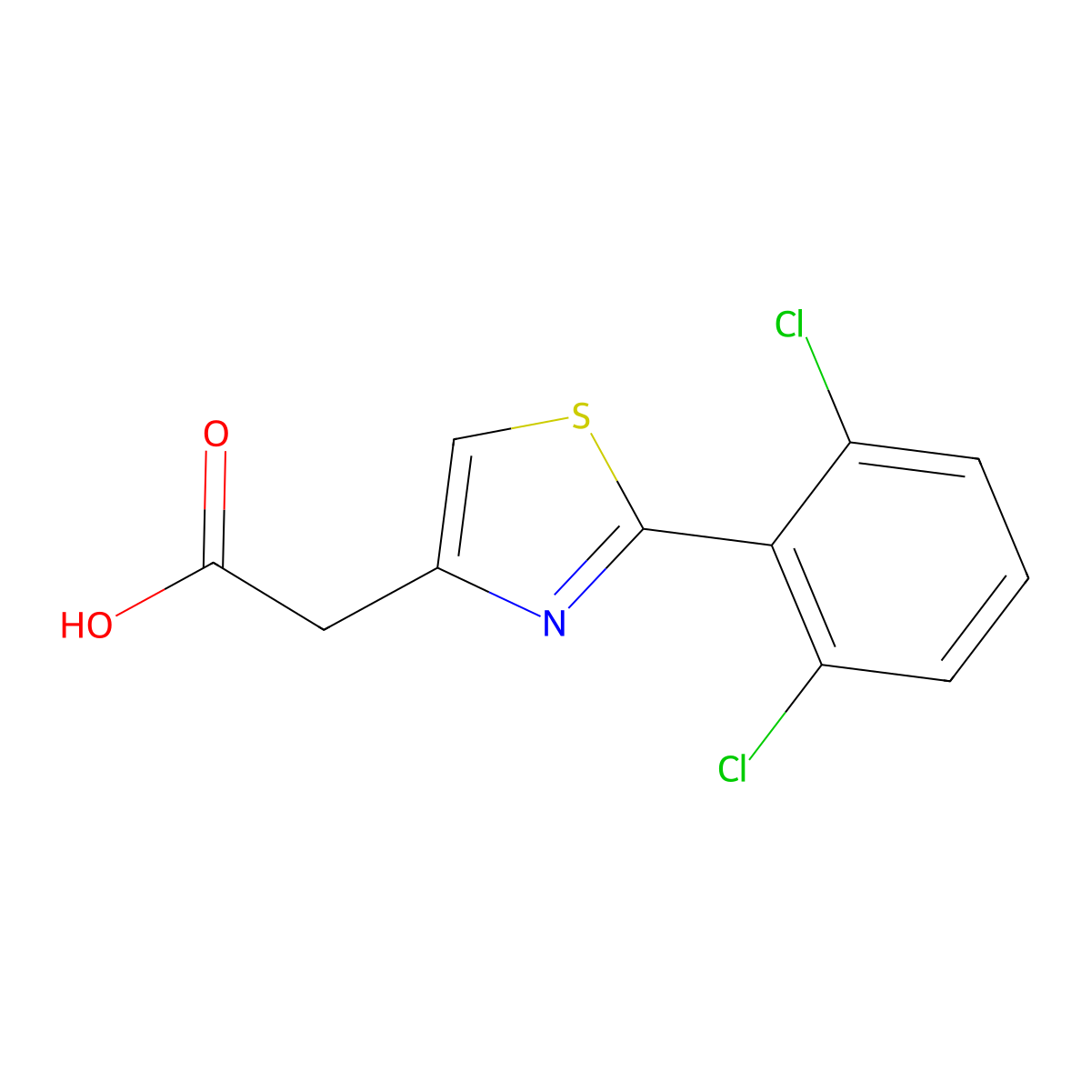 [2-(2,6-Dichlorophenyl)-1,3-thiazol-4-yl]acetic acid molecular structure, CAS 757192-72-6