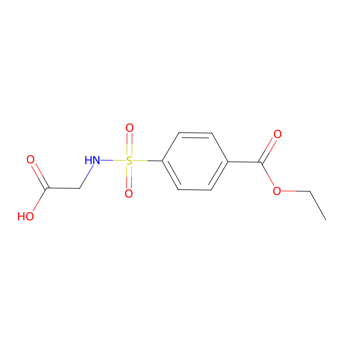 2-(4-(Ethoxycarbonyl)benzenesulfonamido)acetic acid molecular structure, CAS 757192-76-0