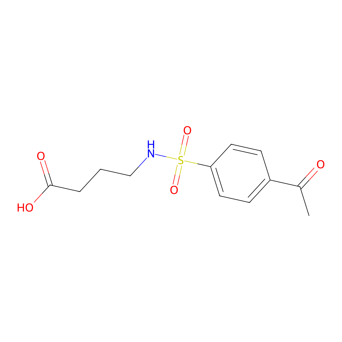 4-{[(4-Acetylphenyl)sulfonyl]amino}butanoic acid molecular structure, CAS 757192-77-1