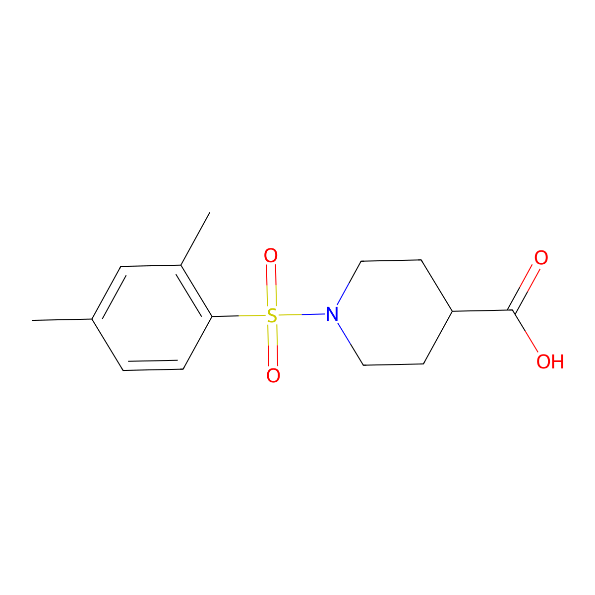 1-(2,4-Dimethylbenzenesulfonyl)piperidine-4-carboxylic acid molecular structure, CAS 757192-81-7