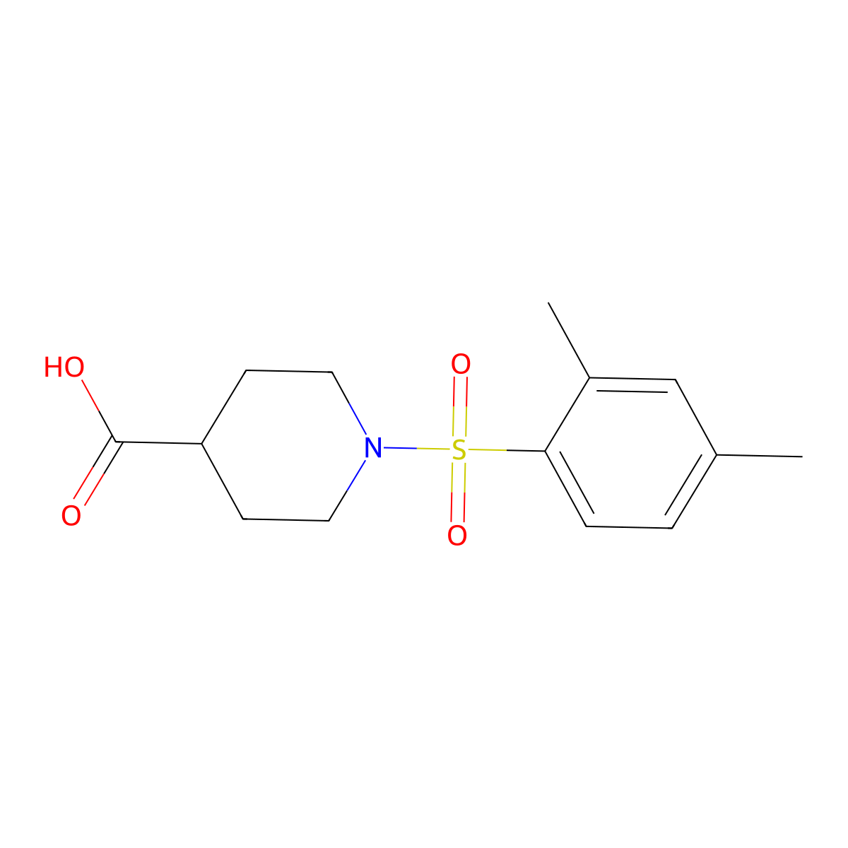 1-(2,4-Dimethylbenzenesulfonyl)piperidine-4-carboxylic acid molecular structure, CAS 757192-81-7