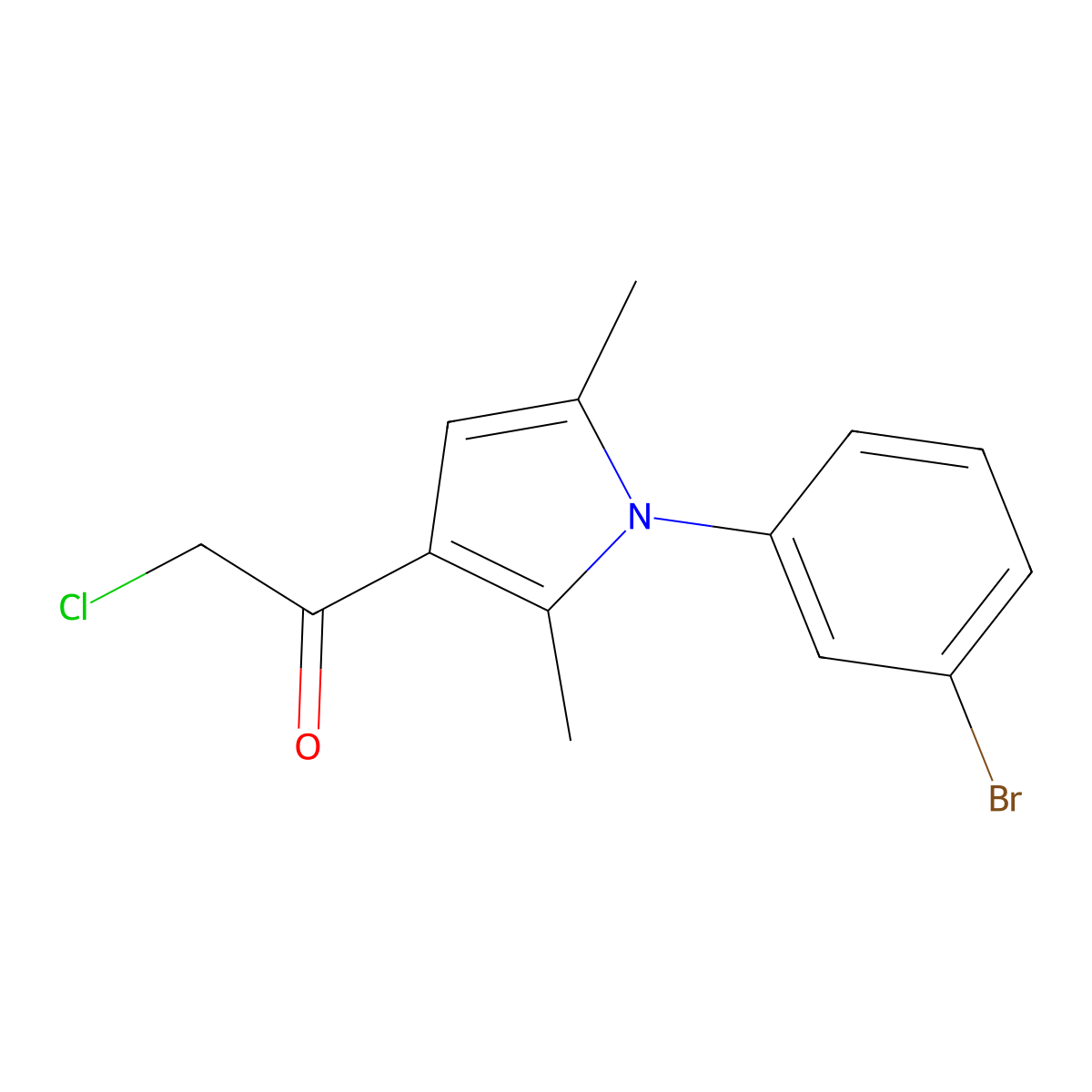 1-[1-(3-bromophenyl)-2,5-dimethyl-1H-pyrrol-3-yl]-2-chloroethan-1-one molecular structure, CAS 757192-83-9
