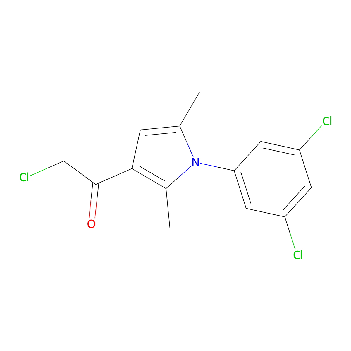 2-chloro-1-[1-(3,5-dichlorophenyl)-2,5-dimethyl-1H-pyrrol-3-yl]ethanone molecular structure, CAS 757192-85-1