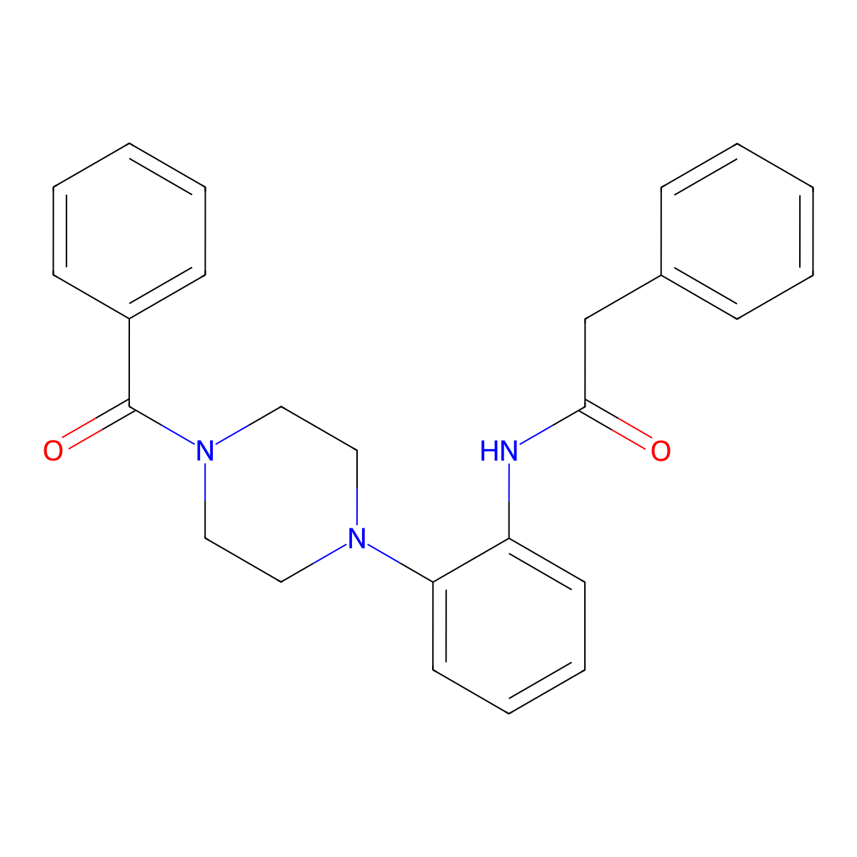 N-[2-(4-benzoylpiperazin-1-yl)phenyl]-2-phenylacetamide molecular structure, CAS 757196-53-5