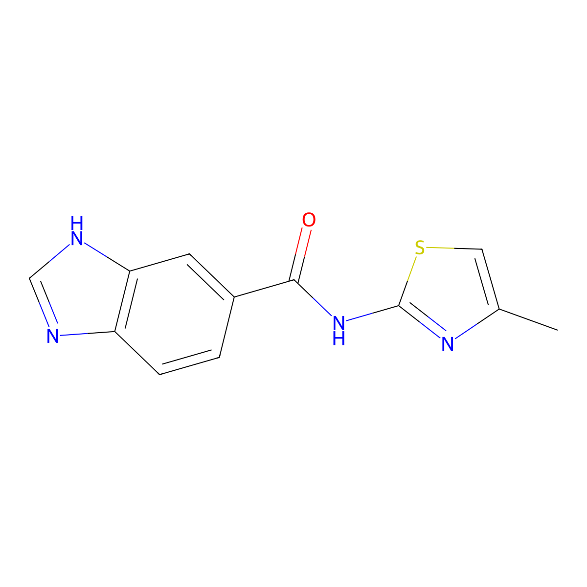 N-(4-methylthiazol-2-yl)-1H-benzo[d]imidazole-5-carboxamide molecular structure, CAS 757197-85-6