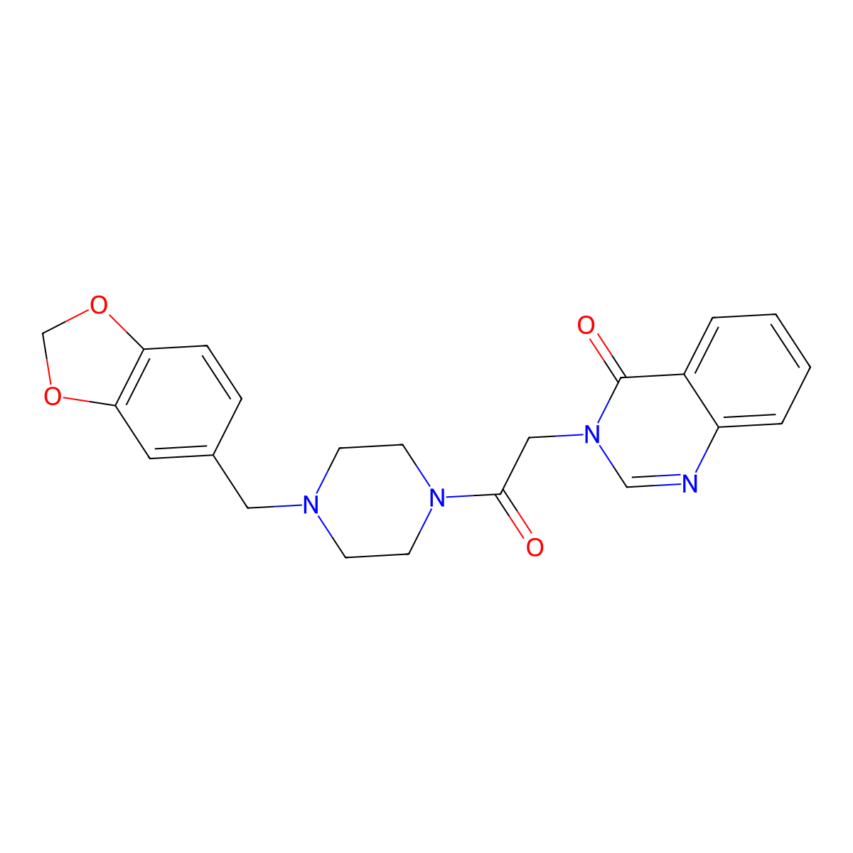 3-[2-[4-(1,3-Benzodioxol-5-ylmethyl)piperazin-1-yl]-2-oxoethyl]quinazolin-4-one molecular structure, CAS 757199-20-5