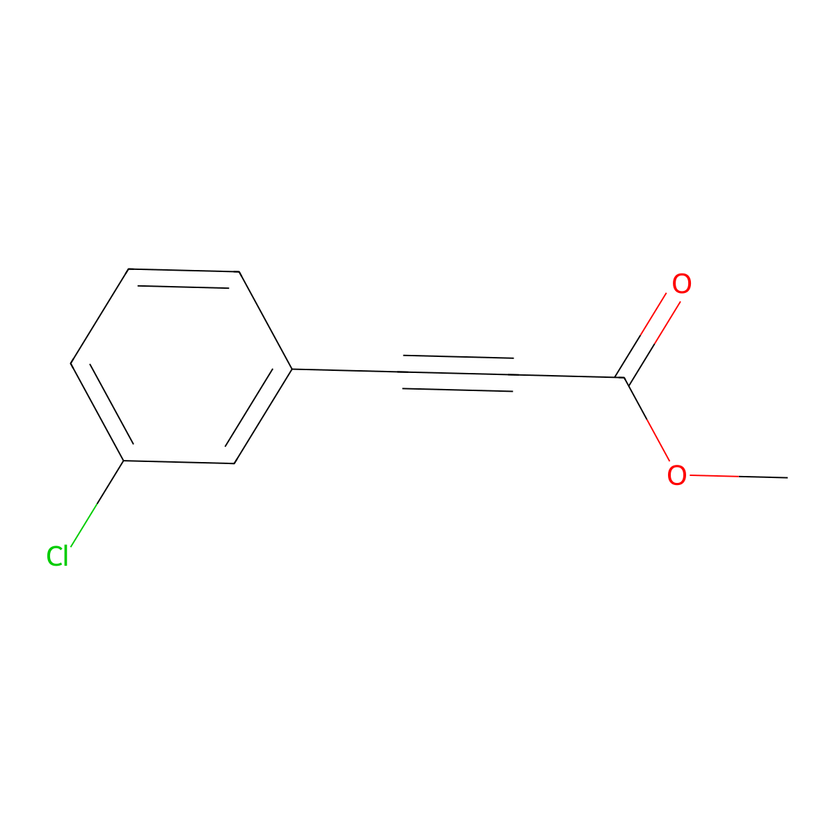 2-Propynoic acid, 3-(3-chlorophenyl)-, methyl ester molecular structure, CAS 7572-40-9