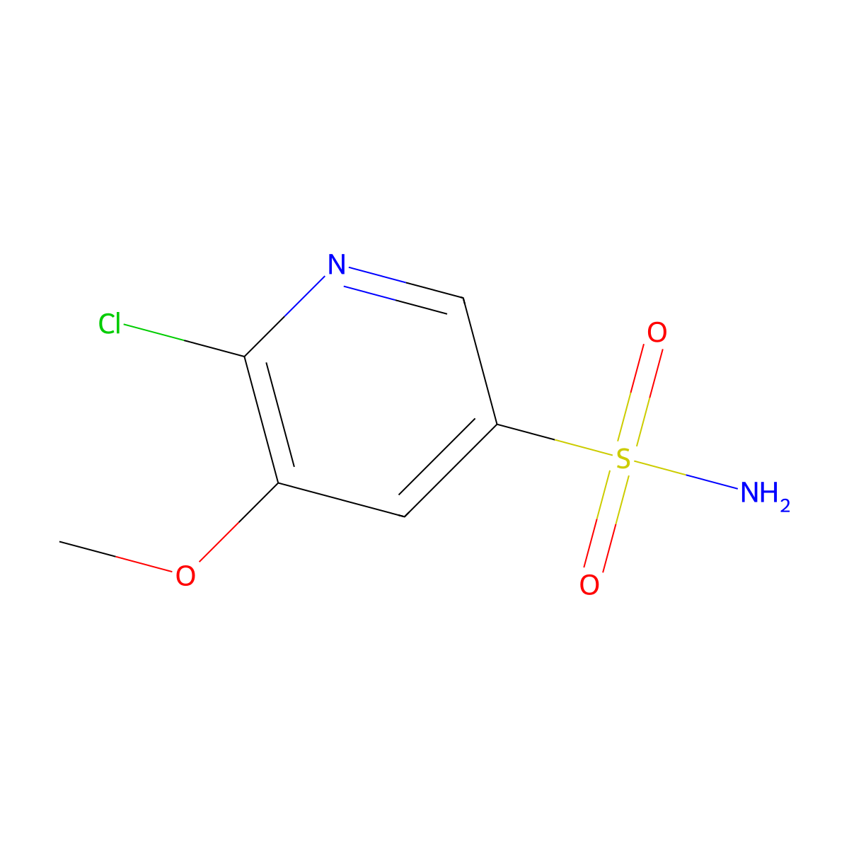 6-Chloro-5-methoxypyridine-3-sulfonamide molecular structure, CAS 75720-94-4