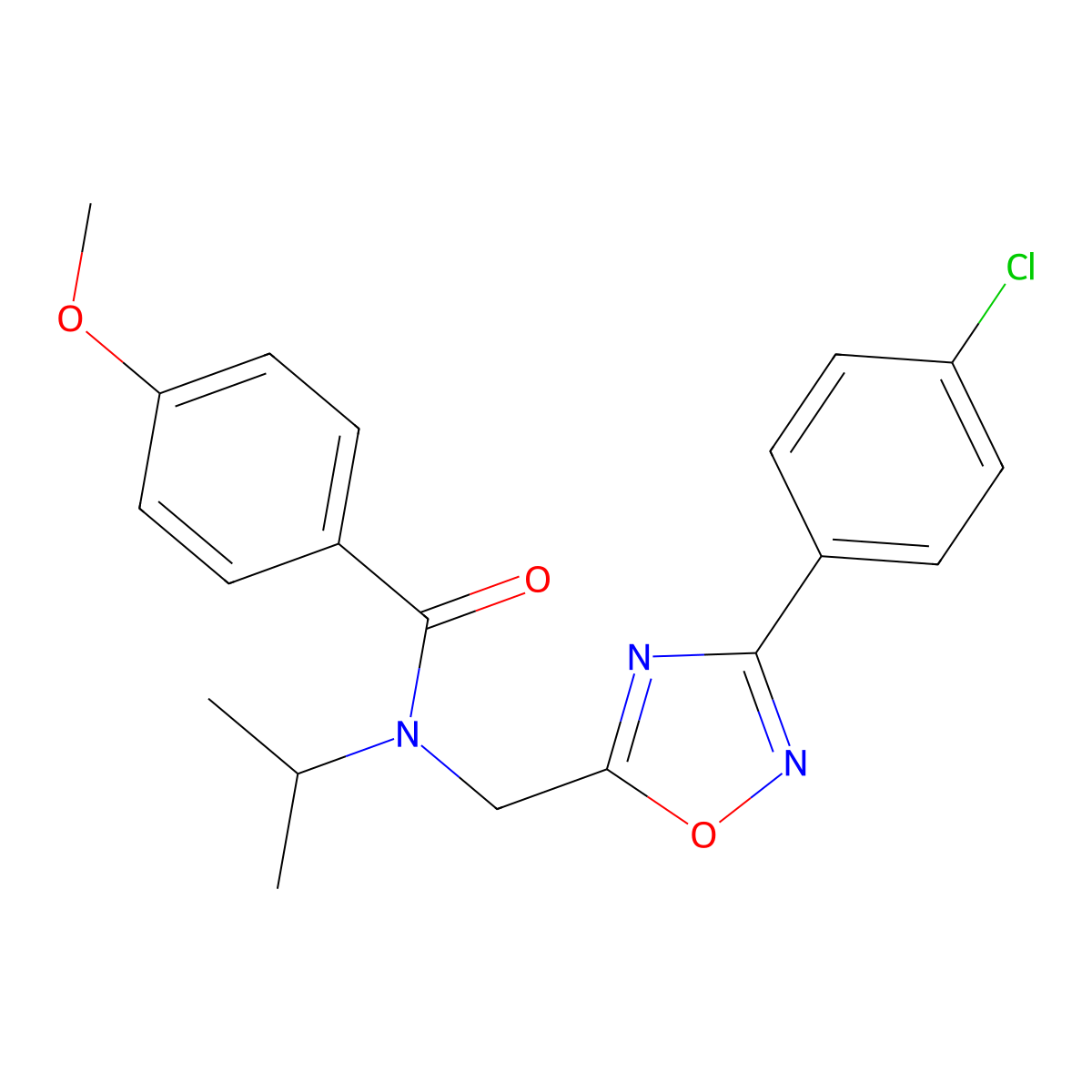 N-[[3-(4-chlorophenyl)-1,2,4-oxadiazol-5-yl]methyl]-4-methoxy-N-propan-2-ylbenzamide molecular structure, CAS 757201-12-0