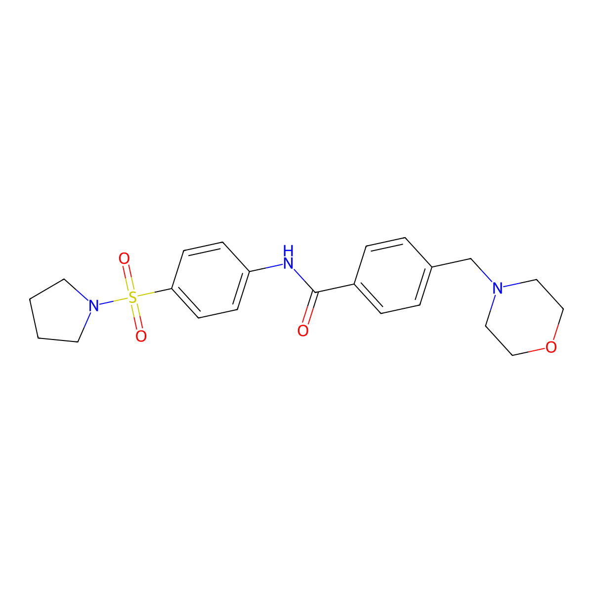 4-(morpholin-4-ylmethyl)-N-(4-pyrrolidin-1-ylsulfonylphenyl)benzamide molecular structure, CAS 757206-49-8