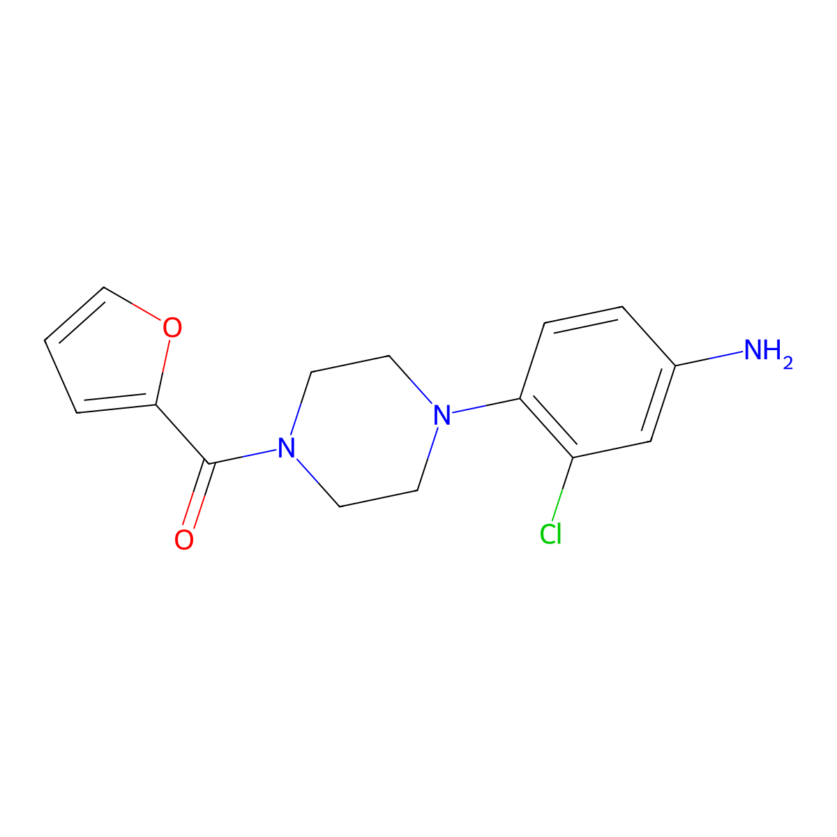 {3-Chloro-4-[4-(2-furoyl)piperazin-1-yl]phenyl}amine molecular structure, CAS 757206-87-4
