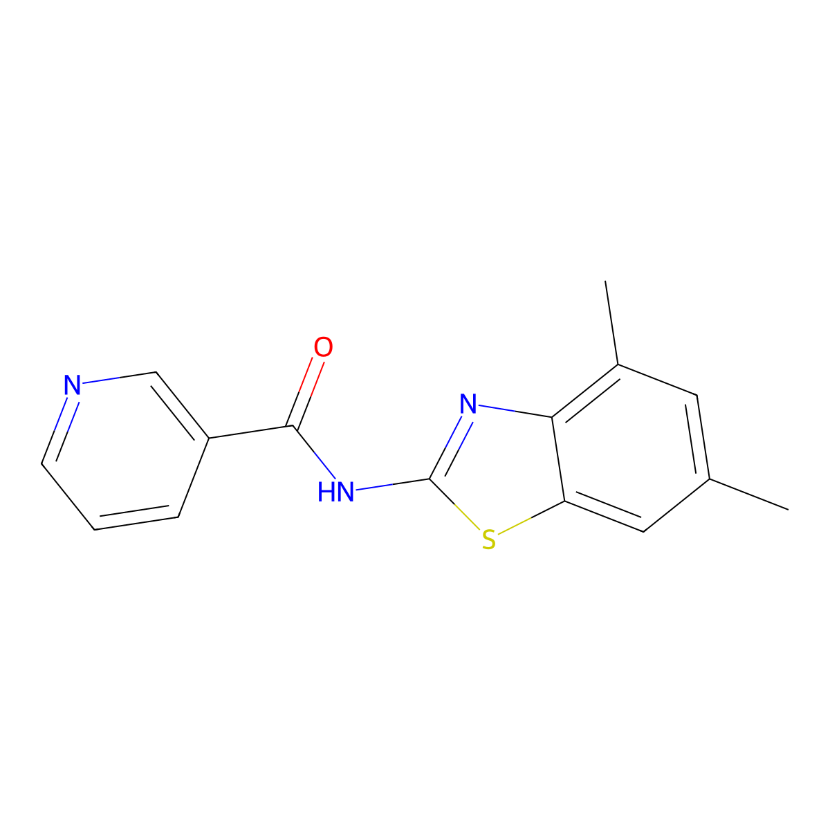 N-(4,6-dimethyl-1,3-benzothiazol-2-yl)pyridine-3-carboxamide molecular structure, CAS 757206-98-7