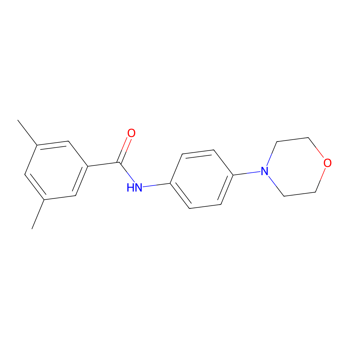 3,5-dimethyl-N-(4-morpholin-4-ylphenyl)benzamide molecular structure, CAS 757207-28-6